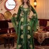 Gelincimherşey Yeşil Çınar İşlemeli Mahidevran Model Kaftan Bindallı - Thumbnail Image 1